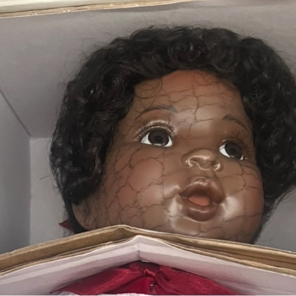 Porcelain Doll with Red Dress